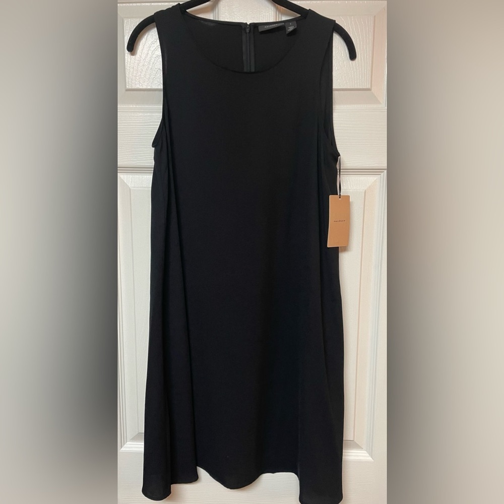 NWT Halogen Nordstrom Sleeveless Crepe Sheath dress Black Size Small - Picture 3 of 8